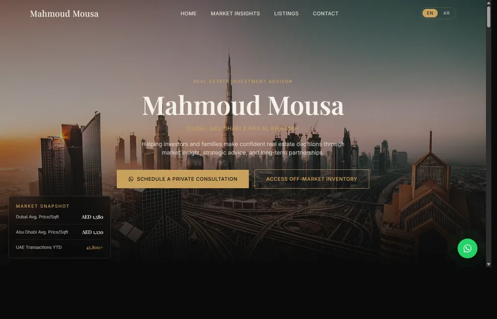 Mahmoud Mousa Realty interface